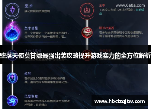 堕落天使莫甘娜最强出装攻略提升游戏实力的全方位解析